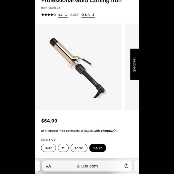 ⭐️PRICE FIRM⭐️ Hot tool Gold Curling Iron 1 1/2 - Picture 2 of 4